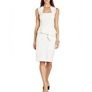 BCBGMAXAZRIA White Peplum Dress
